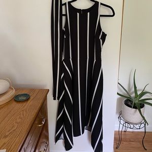 Banana Republic black and white striped dress